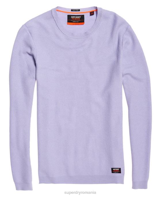 Superdry pulover crew din bumbac supima îmbrăcăminte Violet bărbați JX0Z1368