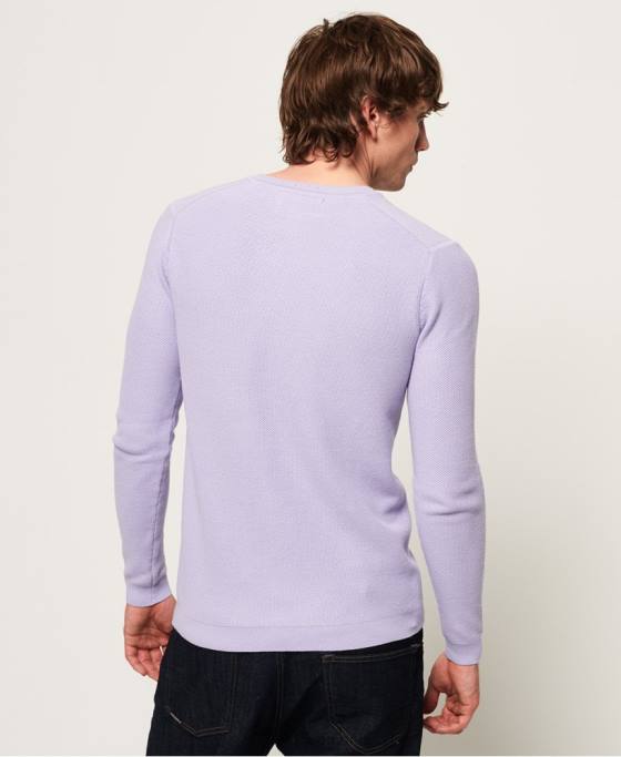 Superdry pulover crew din bumbac supima îmbrăcăminte Violet bărbați JX0Z1368