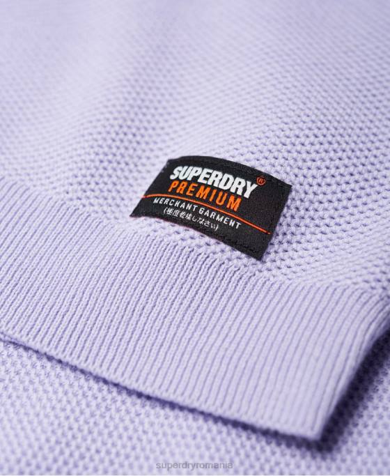 Superdry pulover crew din bumbac supima îmbrăcăminte Violet bărbați JX0Z1368