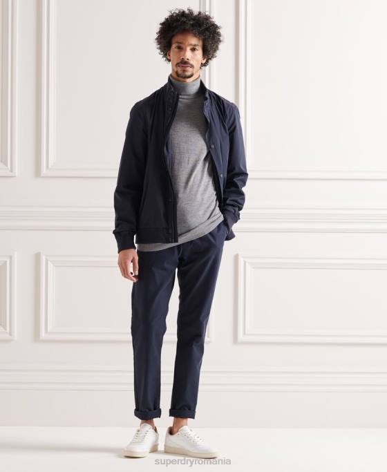 Superdry pulover cu gât rulat din merino îmbrăcăminte gri deschis bărbați JX0Z1335