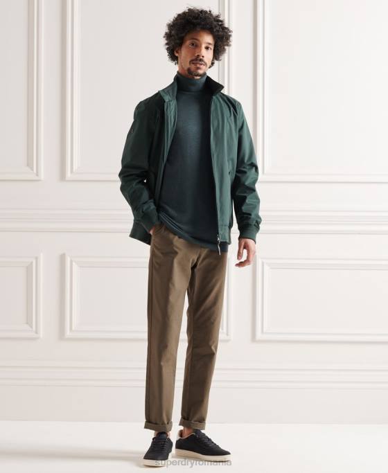 Superdry pulover cu gât rulat din merino îmbrăcăminte kaki bărbați JX0Z1327