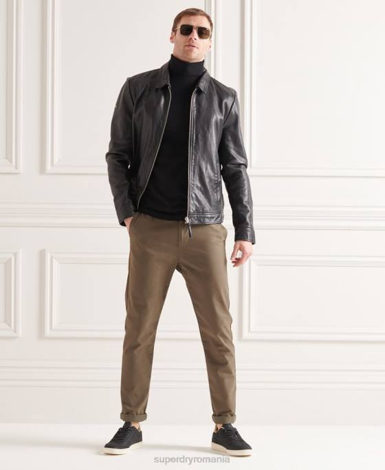 Superdry pulover cu gât rulat din merino îmbrăcăminte negru bărbați JX0Z1332