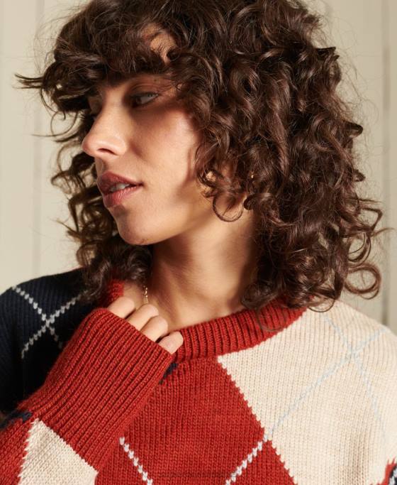 Superdry pulover cu model îmbrăcăminte roșu femei JX0Z4011