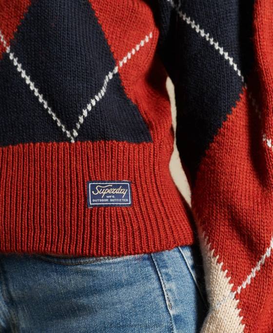 Superdry pulover cu model îmbrăcăminte roșu femei JX0Z4011