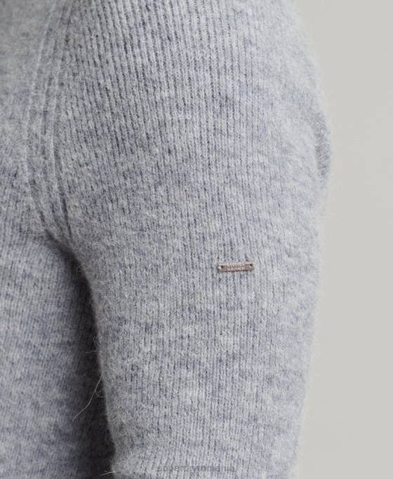 Superdry pulover din alpaca cu gât rulat îmbrăcăminte gri bărbați JX0Z1301