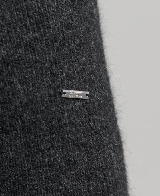 Superdry pulover din alpaca cu gât rulat îmbrăcăminte gri inchis bărbați JX0Z1289