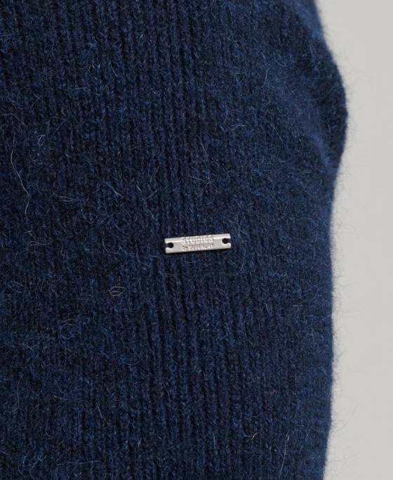 Superdry pulover din alpaca cu gât rulat îmbrăcăminte marina bărbați JX0Z1262