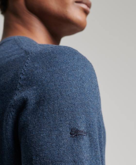 Superdry pulover din amestec vintage de cașmir din bumbac organic îmbrăcăminte albastru bărbați JX0Z5248