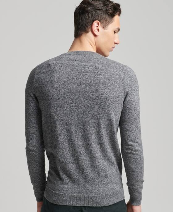 Superdry pulover din amestec vintage de cașmir din bumbac organic îmbrăcăminte gri inchis bărbați JX0Z5277