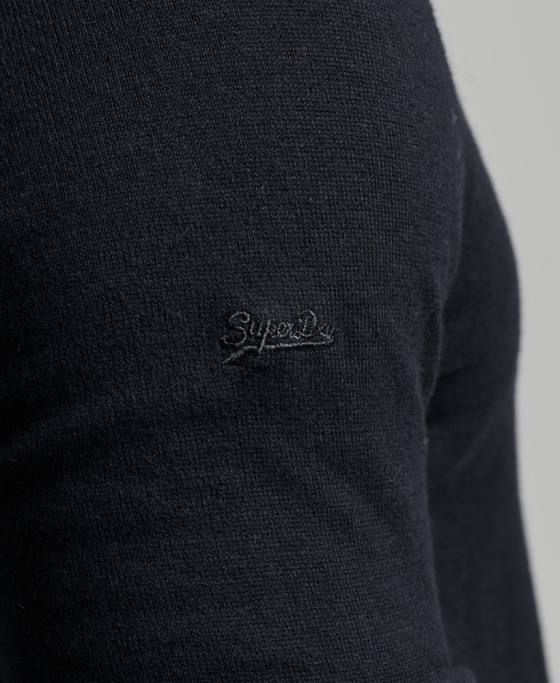 Superdry pulover din amestec vintage de cașmir din bumbac organic îmbrăcăminte negru bărbați JX0Z5275