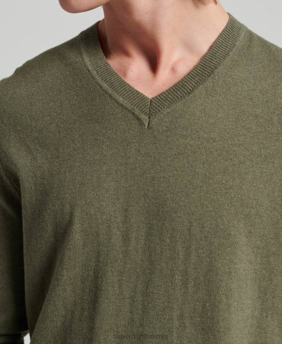 Superdry pulover din amestec vintage de cașmir din bumbac organic îmbrăcăminte verde bărbați JX0Z5333
