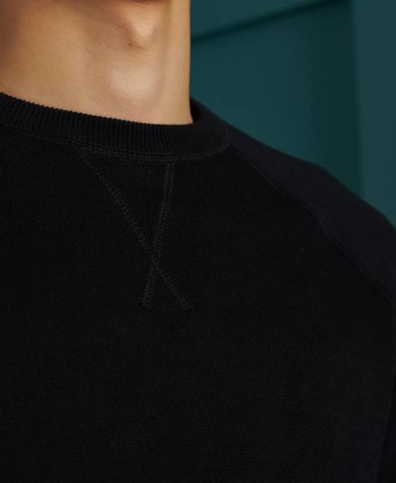 Superdry pulover din bumbac esențial îmbrăcăminte negru bărbați JX0Z5291