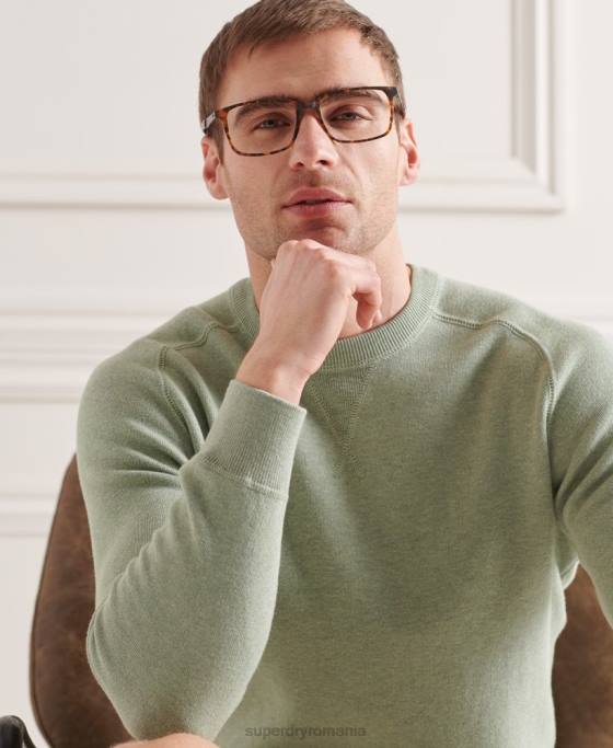 Superdry pulover din bumbac esențial îmbrăcăminte verde bărbați JX0Z1354