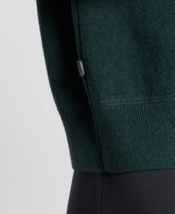 Superdry pulover din bumbac organic esențial îmbrăcăminte verde femei JX0Z6713