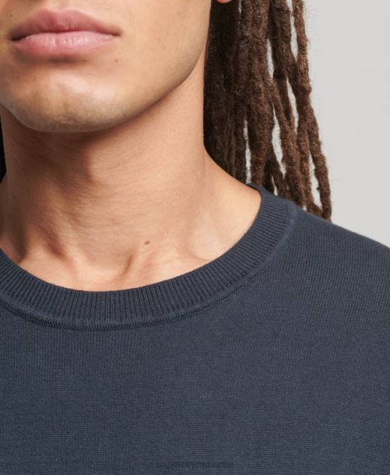 Superdry pulover din bumbac tricotat îmbrăcăminte marina bărbați JX0Z5322