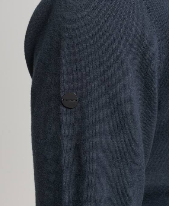 Superdry pulover din bumbac tricotat îmbrăcăminte marina bărbați JX0Z5322