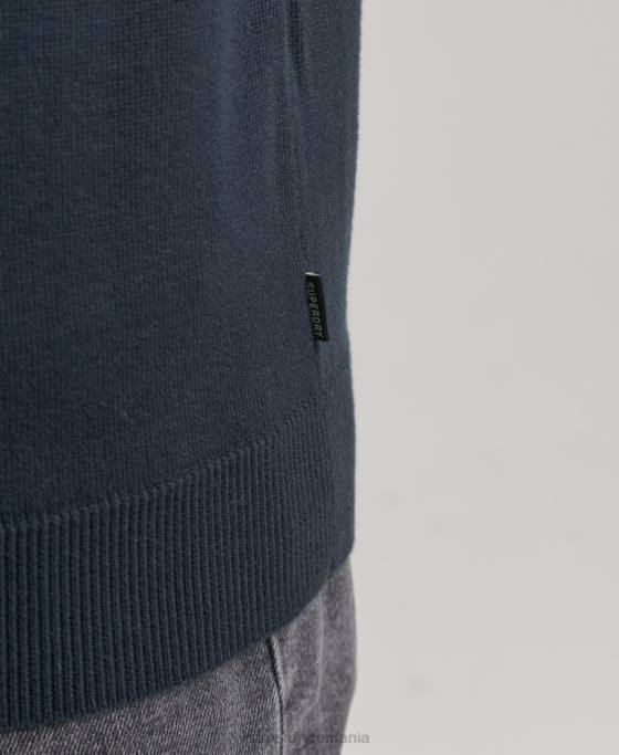 Superdry pulover din bumbac tricotat îmbrăcăminte marina bărbați JX0Z5322