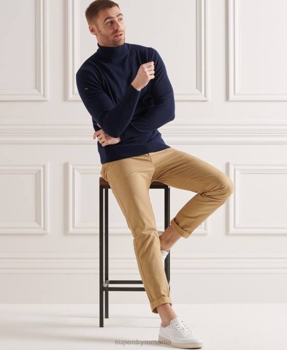 Superdry pulover din lana de miel cu gat rulat îmbrăcăminte marina bărbați JX0Z5323