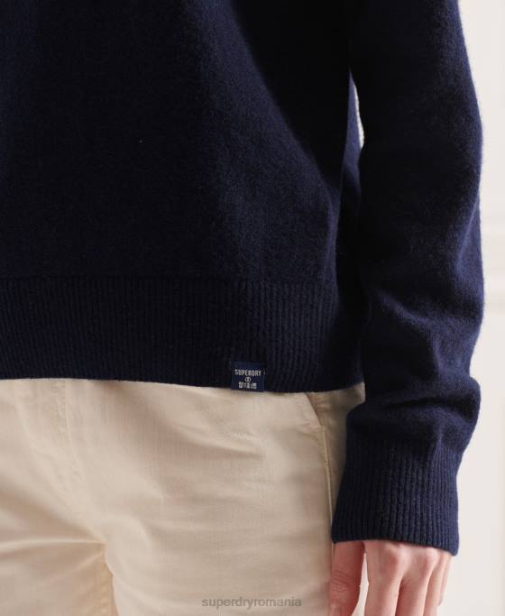 Superdry pulover din lana de miel cu gat rulat îmbrăcăminte marina femei JX0Z4017