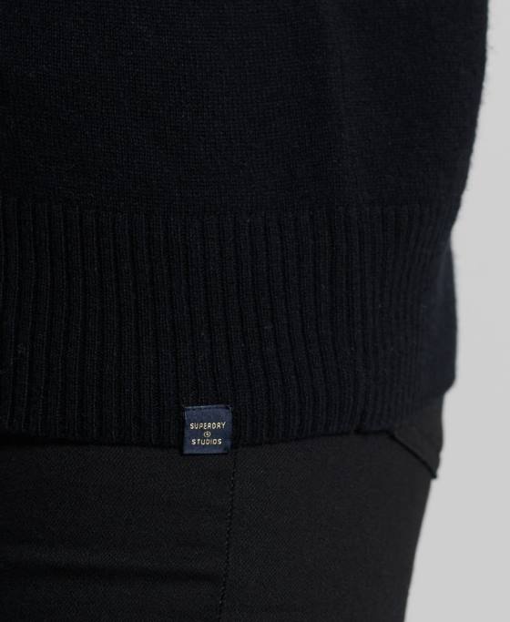 Superdry pulover din lana de miel cu gat rulat îmbrăcăminte negru femei JX0Z4029