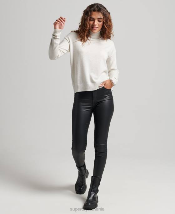 Superdry pulover din lână de miel cu gât rulat îmbrăcăminte gri deschis femei JX0Z3979