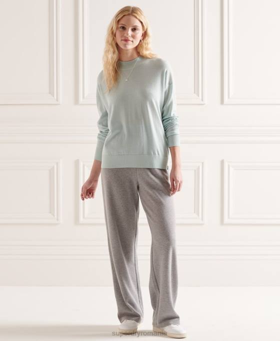 Superdry pulover din merinos cu gât fals îmbrăcăminte verde femei JX0Z6653