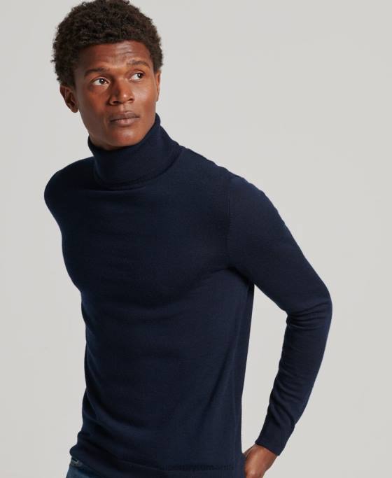 Superdry pulover din merinos cu gât rulat îmbrăcăminte marina bărbați JX0Z1297