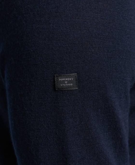 Superdry pulover din merinos cu gât rulat îmbrăcăminte marina bărbați JX0Z1297