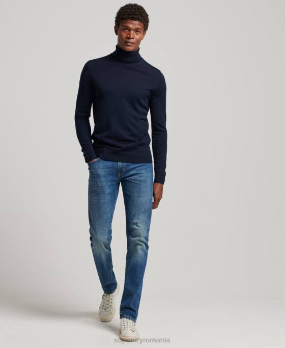 Superdry pulover din merinos cu gât rulat îmbrăcăminte marina bărbați JX0Z1297