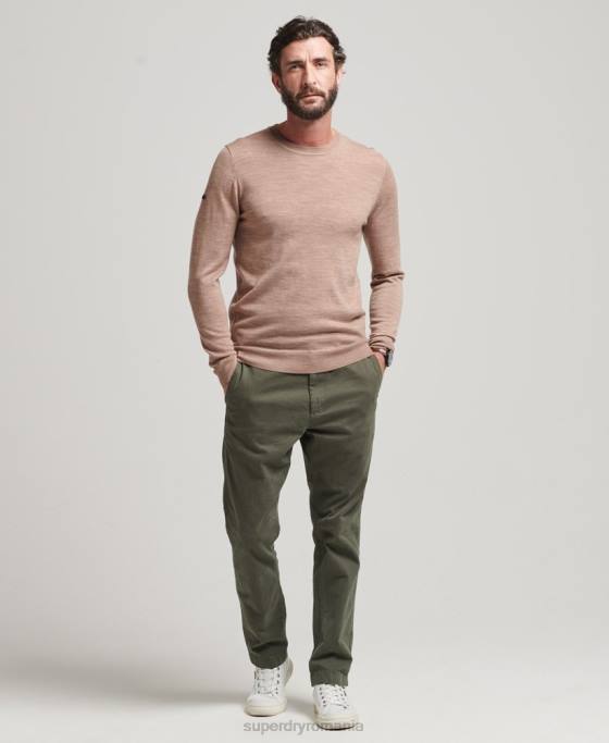 Superdry pulover din merinos cu gâtul rotund îmbrăcăminte negru bărbați JX0Z1254