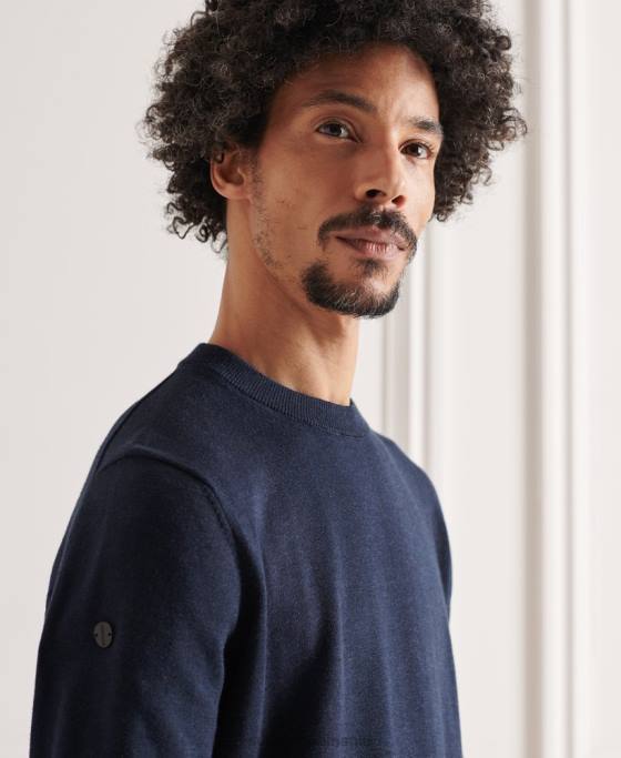 Superdry pulover din tricot echipaj coolmax îmbrăcăminte marina bărbați JX0Z1343