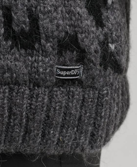 Superdry pulover din tricot moale îmbrăcăminte gri femei JX0Z3999