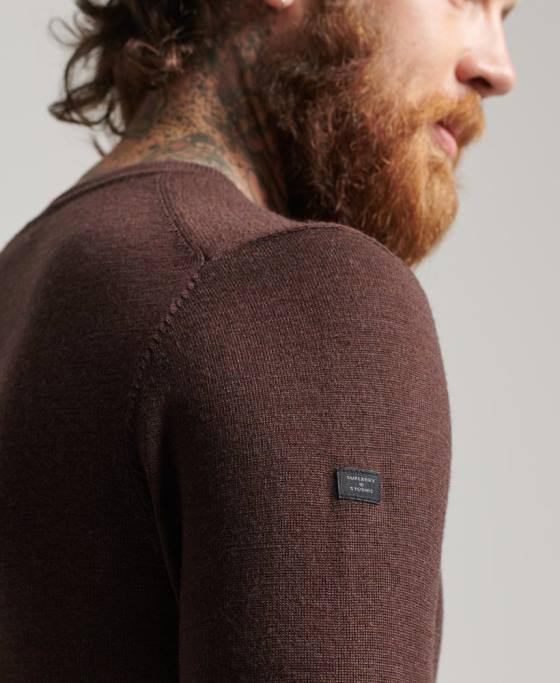 Superdry pulover merinos cu decolteu în V îmbrăcăminte Violet bărbați JX0Z1269