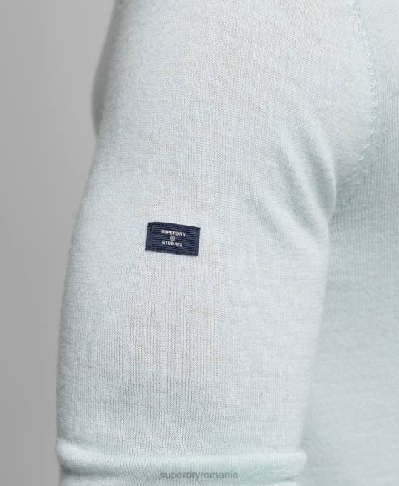 Superdry pulover merinos cu decolteu în V îmbrăcăminte verde bărbați JX0Z5267