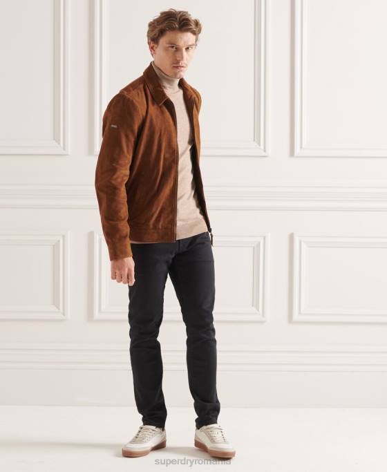 Superdry pulover studios din lana de miel cu gat rulat îmbrăcăminte maro bărbați JX0Z5319