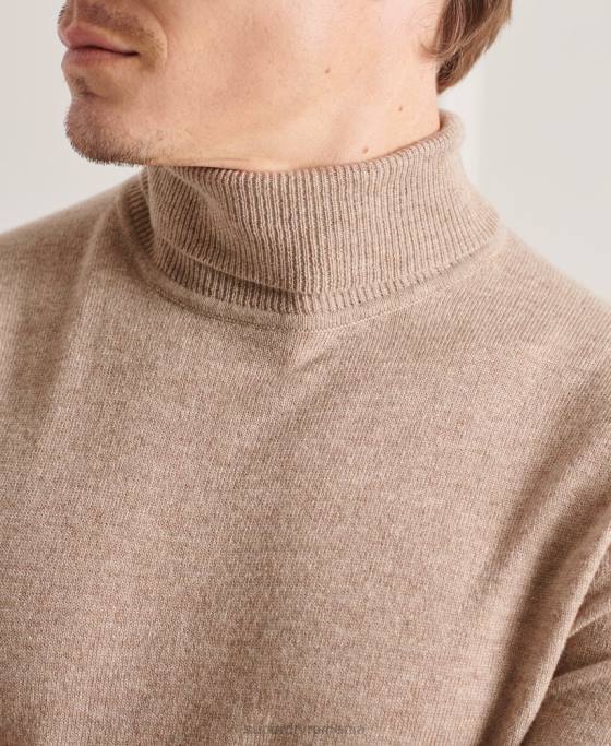 Superdry pulover studios din lana de miel cu gat rulat îmbrăcăminte maro bărbați JX0Z5319