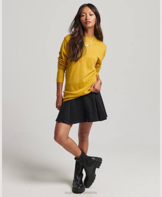 Superdry pulover studios loose fit merinos crew îmbrăcăminte galben femei JX0Z3998