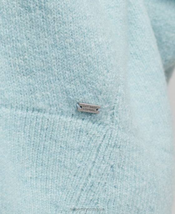 Superdry pulover supradimensionat cu decolteu în V îmbrăcăminte gri inchis femei JX0Z3975