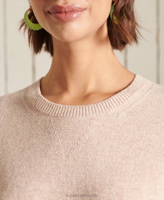 Superdry pulover supradimensionat pentru echipaj din lana de miel îmbrăcăminte argint femei JX0Z4037