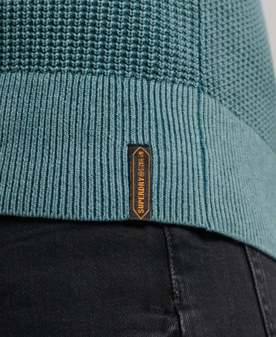 Superdry pulover texturat vopsit academiei îmbrăcăminte albastru bărbați JX0Z1349