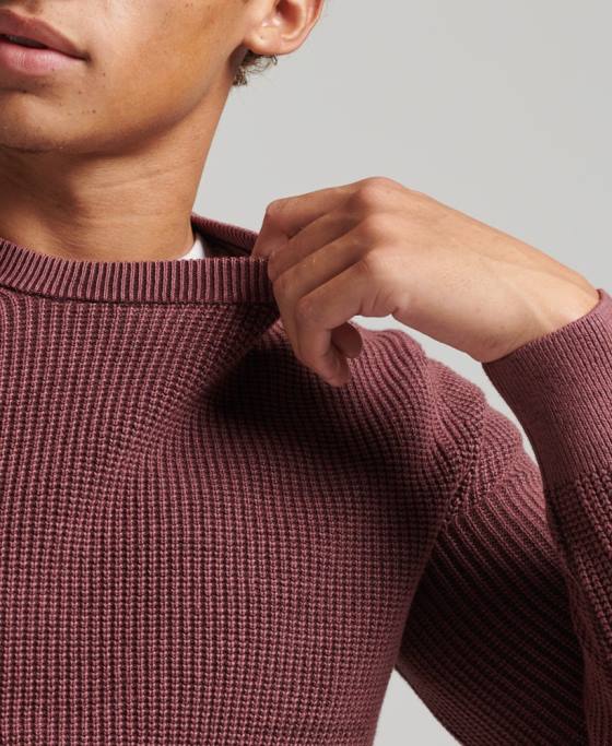 Superdry pulover texturat vopsit academiei îmbrăcăminte roșu bărbați JX0Z1348