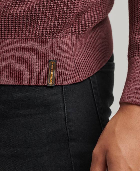 Superdry pulover texturat vopsit academiei îmbrăcăminte roșu bărbați JX0Z1348