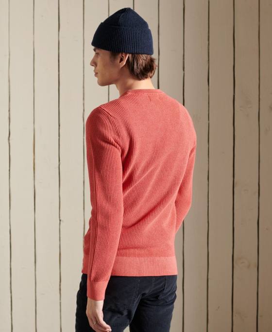 Superdry pulover texturat vopsit academiei îmbrăcăminte roșu bărbați JX0Z5300