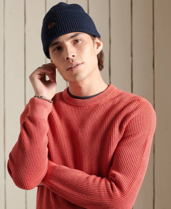 Superdry pulover texturat vopsit academiei îmbrăcăminte roșu bărbați JX0Z5300