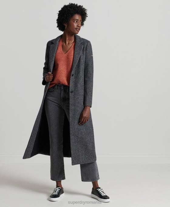 Superdry pulover tricotat cu decolteu în V studios îmbrăcăminte portocale femei JX0Z3984