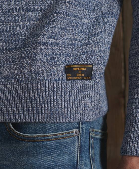 Superdry pulover tricotat keystone crew din bumbac organic îmbrăcăminte albastru bărbați JX0Z5316