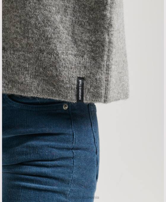 Superdry pulover vintage esențial cu gât fals îmbrăcăminte gri deschis femei JX0Z6630