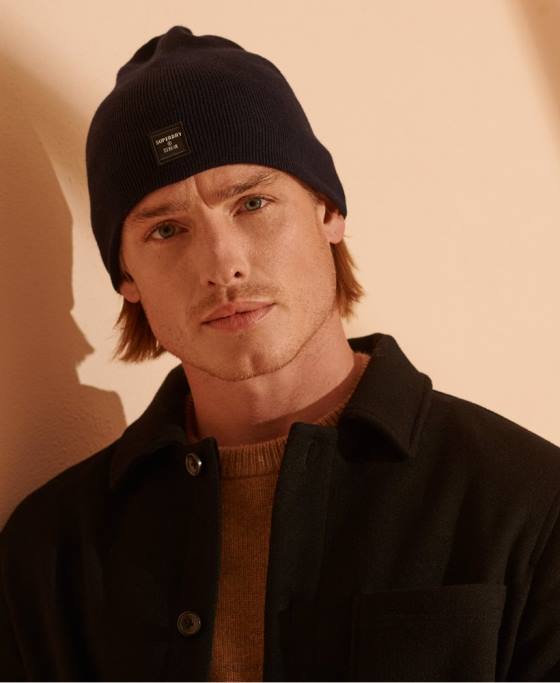 Superdry pălărie beanie fină de lux accesorii marina bărbați JX0Z1880