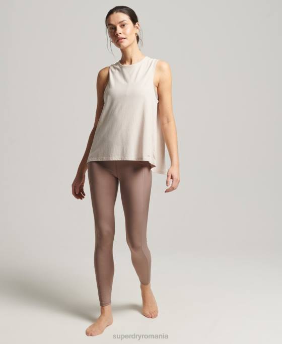 Superdry rezervor flex loose open back îmbrăcăminte cremă femei JX0Z6313