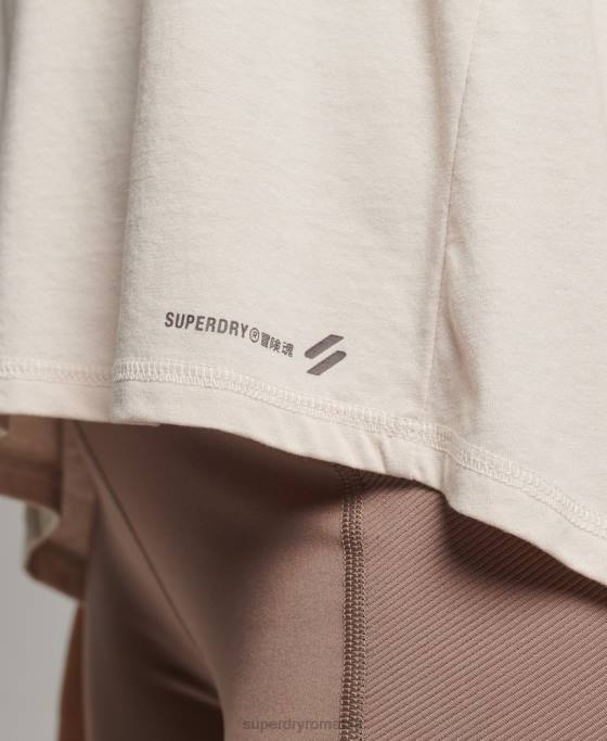 Superdry rezervor flex loose open back îmbrăcăminte cremă femei JX0Z6313